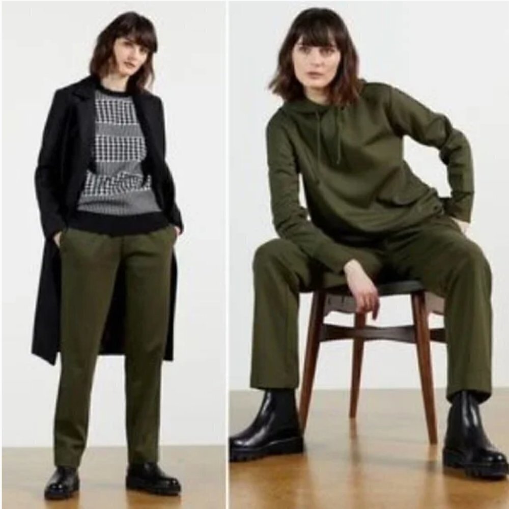 NWT Ted Baker Relaxed Side Trim Drawstring Waist Jogger Khaki Lounge Casual sz 4